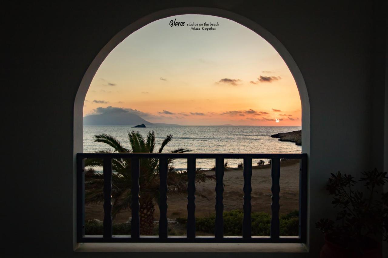 Glaros Luxury Studio On The Beach Apartment Arkasa Exterior foto