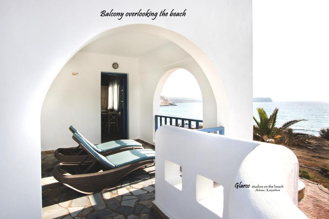 Glaros Luxury Studio On The Beach Apartment Arkasa Exterior foto