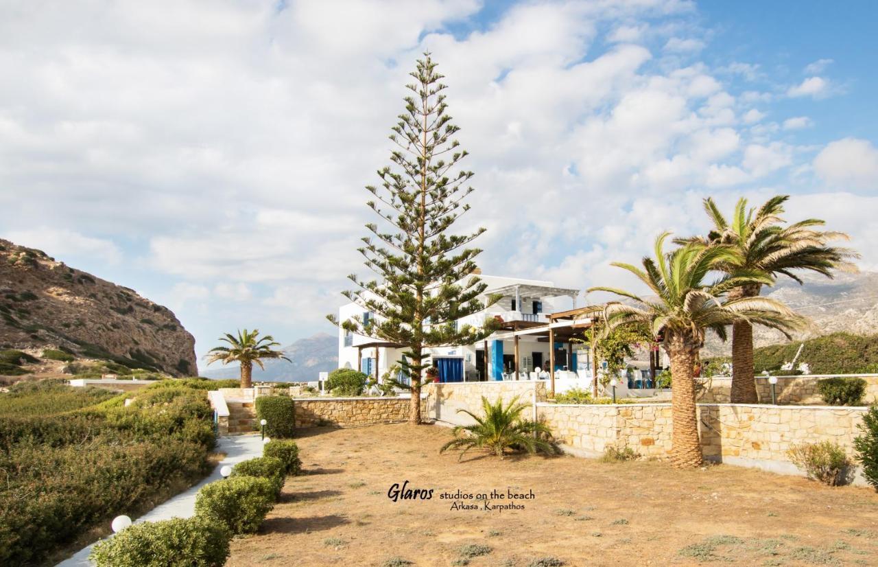 Glaros Luxury Studio On The Beach Apartment Arkasa Exterior foto