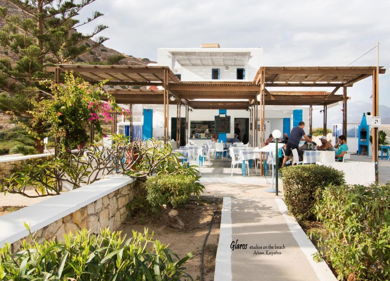Glaros Luxury Studio On The Beach Apartment Arkasa Exterior foto