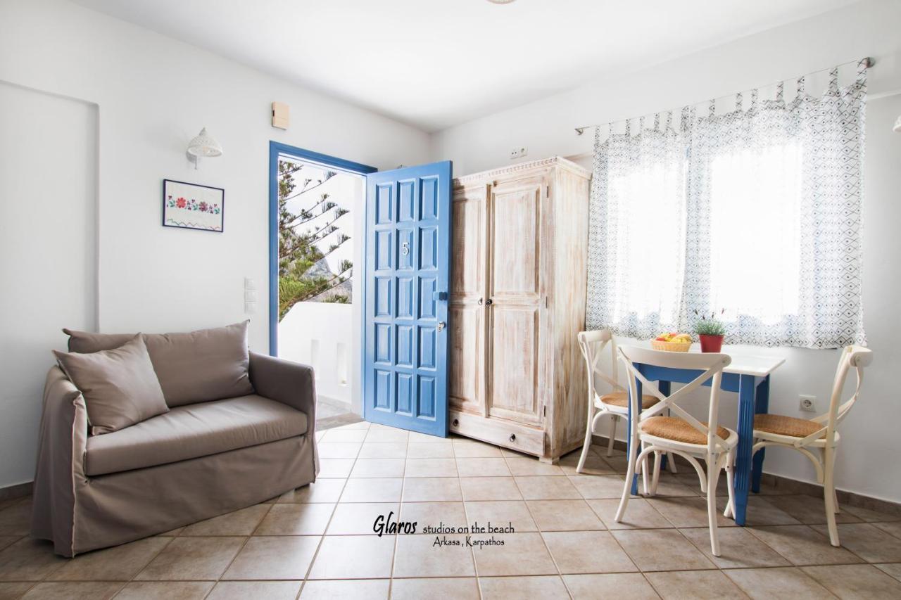 Glaros Luxury Studio On The Beach Apartment Arkasa Exterior foto