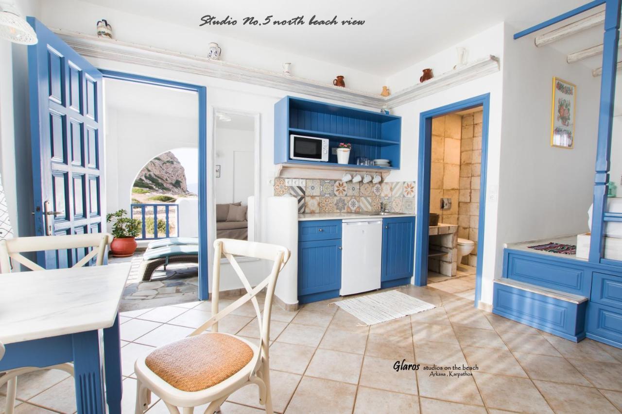 Glaros Luxury Studio On The Beach Apartment Arkasa Exterior foto