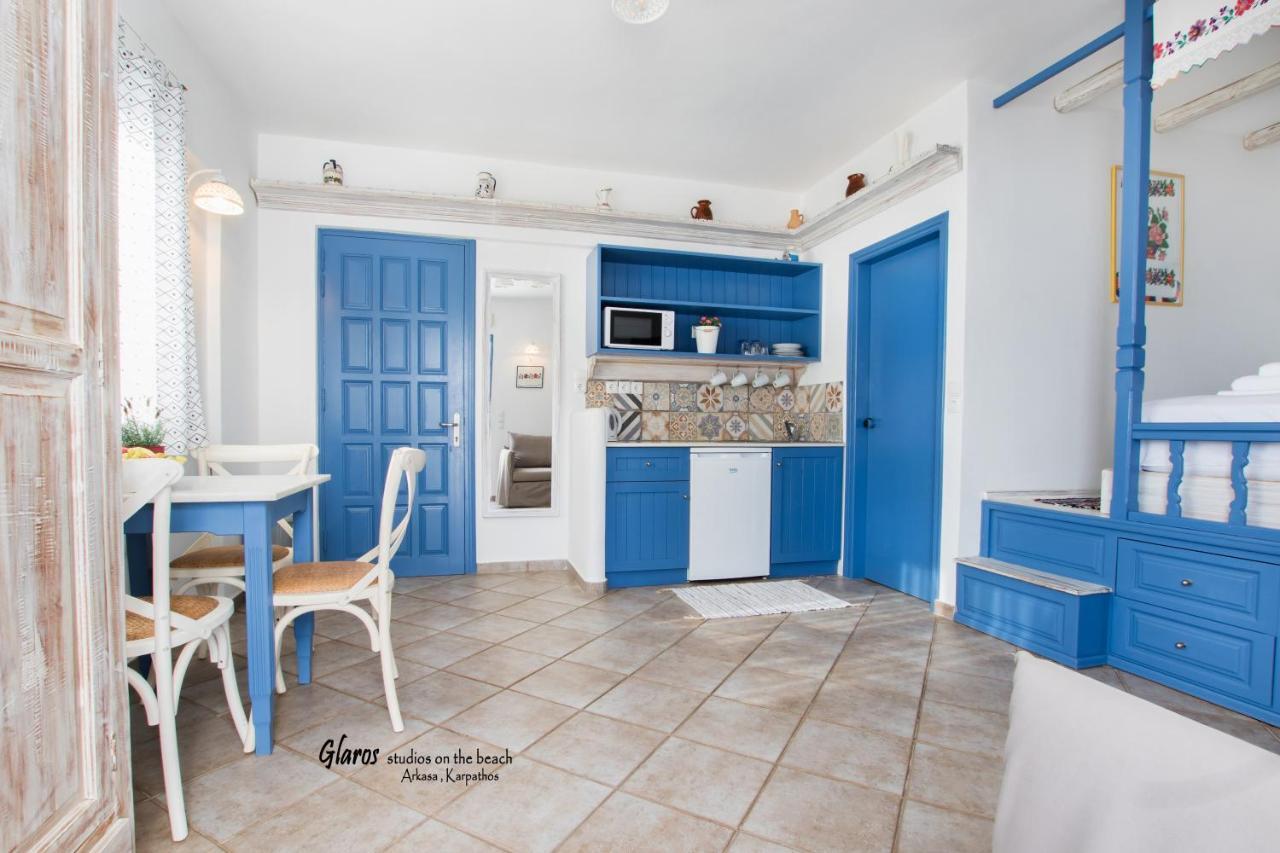 Glaros Luxury Studio On The Beach Apartment Arkasa Exterior foto