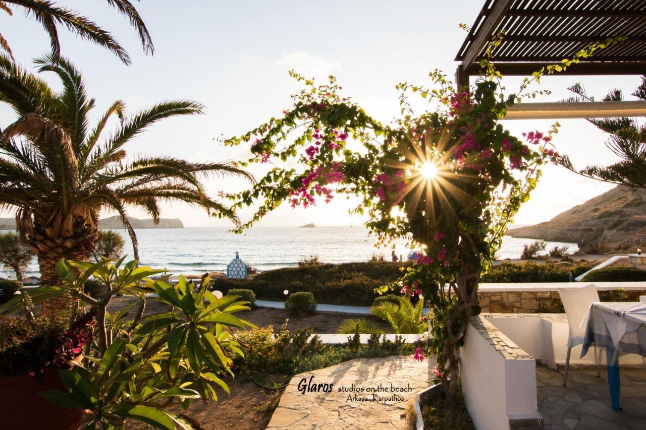 Glaros Luxury Studio On The Beach Apartment Arkasa Exterior foto