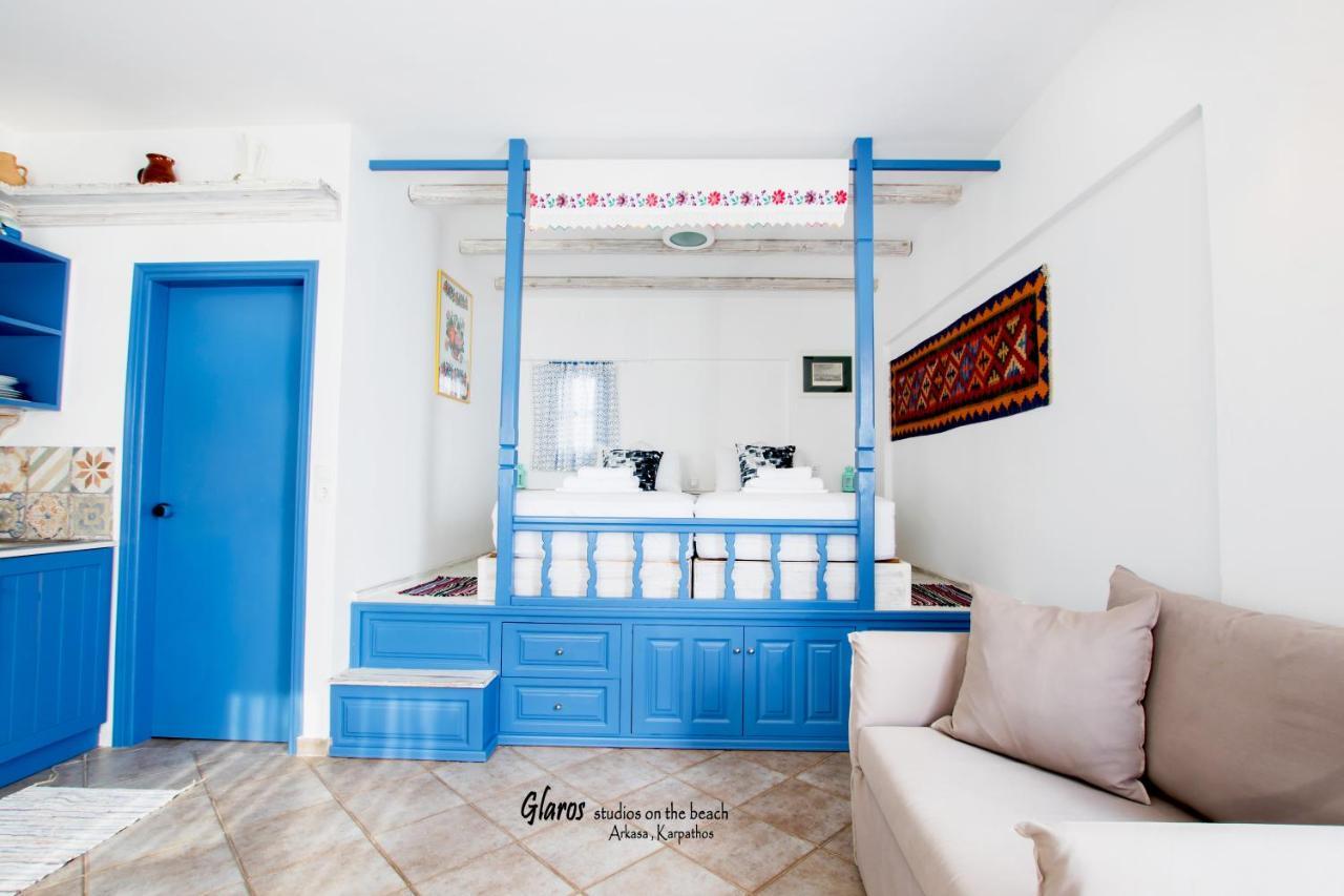 Glaros Luxury Studio On The Beach Apartment Arkasa Exterior foto